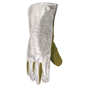 Gants en cuir de vachette aluminisé et para-aramide, résistants à la chaleur, pour la construction, la sécurité, la lutte contre les incendies, le soudage et autres applications - Product Image 5
