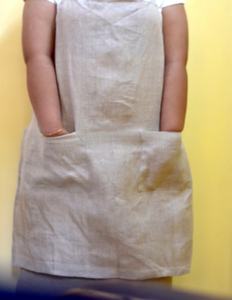 Delantal de cintura sin mangas de color natural de lino 100% - Product Image 4