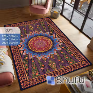 SHUFU พรมโพลีเอสเตอร์แบบนุ่มกองขนาดกลางที่ทันสมัยกันลื่นดูแลรักษาง่ายทำจากผ้าสักหลาดสบายแบบแอบสแตรก - Product Image 6