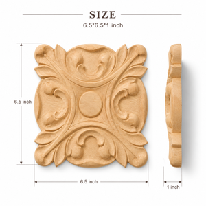 งานแกะสลักไม้รูปดอกไม้จากไม้ยางพาราแท้สำหรับตกแต่งตู้ครัว - Product Image 2