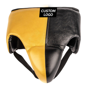 Protector Inguinal de Piel Sintética PU de Primera Calidad en Color Amarillo y Negro, Nuevo, Cómodo y Personalizado para Hombres, Ropa de Boxeo - Product Image 1