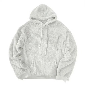 Sweat à capuche Sherpa surdimensionné pour homme, style streetwear, hiver, broderie 3D personnalisée, doublé, fabrication OEM - Product Image 1
