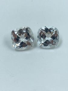 Top Quality <b>Cushion</b> Cut <b>White</b> Colour Natural <b>White</b> Topaz Loose Gemstone 25.35CTS 14mm Custom Cut 2Pcs - Product Image 6