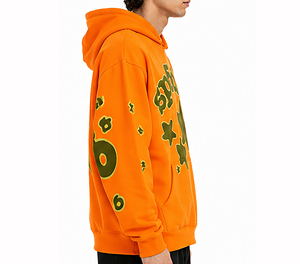 Sweat-shirt à capuche de luxe noir pour homme, coupe oversize, en coton épais, style streetwear hiver, chaud et tendance - Product Image 6
