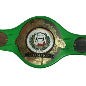 NOUVELLE Ceinture de champion personnalisée avec sangle verte et écusson de lion or et blanc – Qualité supérieure pour le titre de lutte - Product Image 2