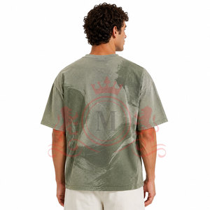 T-shirt décontracté de haute qualité à épaules tombantes, effet délavé, en coton doux pour un style moderne et un confort optimal - Product Image 2