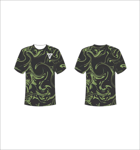 Camiseta de Manga Corta con Estampado de Camuflaje Verde para Hombre, Cuello Redondo, Corte Regular, Secado Rápido, Poliéster, Informal - Product Image 1