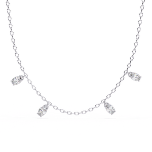 Collier pendentif de luxe en diamant taille ovale, avec plusieurs breloques scintillantes en diamant de laboratoire - Product Image 1