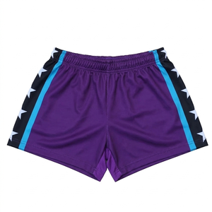 Shorts de rugby unisexes 100% polyester, logo imprimé personnalisé, couleur unie, design respirant pour femmes - Product Image 3