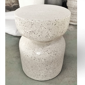 Mesa Auxiliar de Cemento y Terrazo con Forma de Reloj de Arena, Diseño Creativo y Personalizado, Resistente a la Intemperie, para Jardín, Balcón o como Mesa de Café - Product Image 6