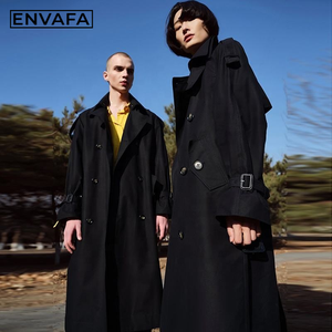 Veste coupe-vent personnalisée en gros, nouvelle collection, avec boucle, style trench-coat britannique classique, mi-longue, décontractée, pour hommes et femmes, début du printemps - Product Image 4