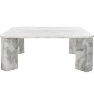 Table basse tendance avec plateau en marbre et pieds en bois, table centrale de luxe pour un design de mobilier moderne.