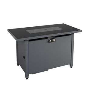 Black Steel Outdoor <b>Fire</b> <b>Pit</b> <b>Table</b> <b>with</b> Lid 25 H X 42 W - Product Image 2