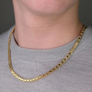 Collar de Cadena de Eslabones Estilo Bizantino en Tono Dorado para Hombre - Product Image 3