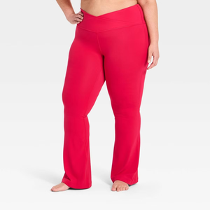 Women's Everyday Soft Ultra High-Rise Crossover Flare <b>Leggings</b> Wide Leg Design Plus Size Sexy Butt Lifting OEM Custom Wholesale - Product Image 1