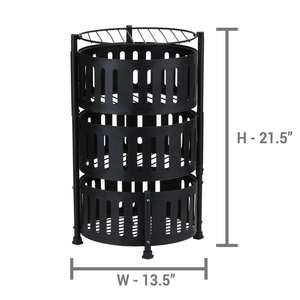 Round Multi Tier Kitchen <b>Trolley</b> Stand Standing Platform Unit Commercial Food Organizer Heavy Duty <b>Storage</b> Cart - Product Image 1