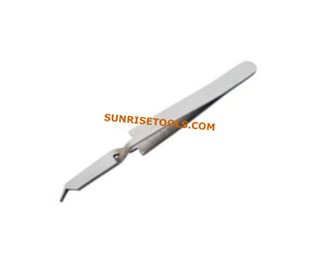 Pince à épiler angulaire en acier inoxydable SUNTOOLS/STIPL 595B à verrouillage croisé, petite pointe, outil de préhension de précision pour bijoux - Product Image 2