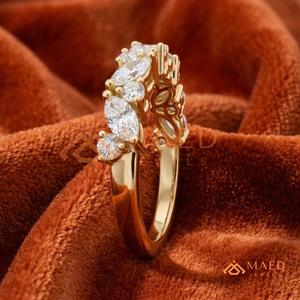 18K Gold Plated Moissanite Diamond <b>Ring</b> Diamond Wedding Band Fine Jewelry <b>Women</b> USA Luxury Bridal Anniversary Gift <b>Set</b> - Product Image 3