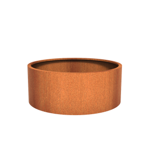 Jardinière d'extérieur en métal de haute qualité au design rond, finition rouille, style industriel moderne, conteneur de jardin autoportant - Product Image 5