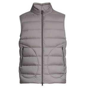 Men’s Grey Padded Gilet High Collar Zip Closure Sleeveless Quilted <b>Vest</b> With Side Pockets for Winter Casual Outerwear Wholesale - Product Image 2