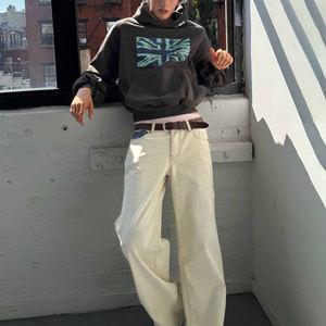 Vente en gros de sweats à capuche vintage décontractés à motif drapeau, 100% Coton, Écologiques, Confortables, Élégants, Coupe courte, Imprimés, Logo personnalisé, Coupe oversize - Product Image 3