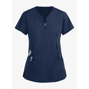 Conjuntos de Uniformes Quirúrgicos de Manga Corta para Mujer, Color Morado, Personalizados, de Poliéster y Algodón, Trajes para Médicos de Hospital, Uniformes de Enfermera - Product Image 2