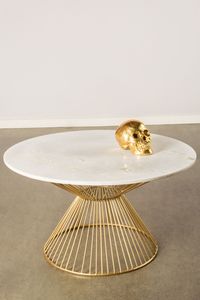 Premium living room <b>table</b> gold finish coffee <b>table</b> stylish centre furniture <b>white</b> marble furniture decorative <b>round</b> coffee <b>table</b> - Product Image 4