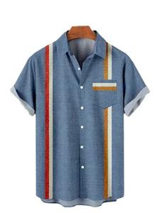 เสื้อยืดแขนสั้นติดกระดุมสำหรับผู้ชาย เล่นเทนนิสและแบดมินตัน พิมพ์ลายดิจิทัล โพลีเอสเตอร์ 100% แห้งเร็ว 180 กรัม - Product Image 5