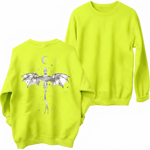 Sweat-shirt en velours respirant jaune fluo en nylon/coton pour femme, col rond, manches lanternes, imprimé lettres personnalisées, streetwear décontracté, OEM - Product Image 1