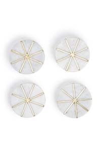 <b>Marble</b> <b>Coaster</b> Set of 4 Square Coffee Cup Mats <b>Coaster</b> White <b>Marble</b> With Silver Line Insulated <b>Coaster</b> Manufacture Lowest Price - Product Image 3