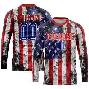 Maillot de football personnalisé, motif drapeau américain patriotique étoiles et rayures, uniforme de football personnalisé, vêtements d'entraînement, vêtements de sport d'équipe - Product Image 4