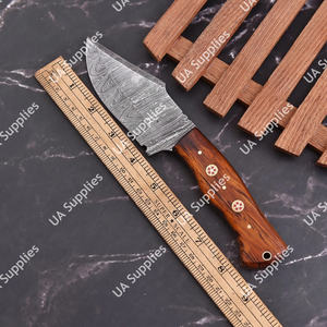 Damascus Steel High Quality Industrial DIY Outdoor Bushcraft Camping Skinner <b>Knife</b> <b>Sheath</b> Ergonomic Olive Burl Wood Handle ODM - Product Image 4