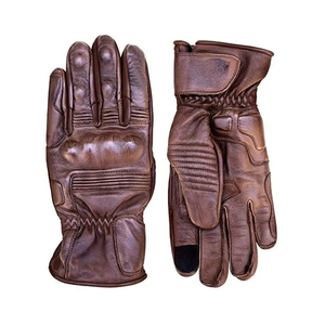 Gants de moto en cuir antichoc antidérapants compatibles écran tactile avec fermeture auto-agrippante pour la route et les activités de plein air - Product Image 1