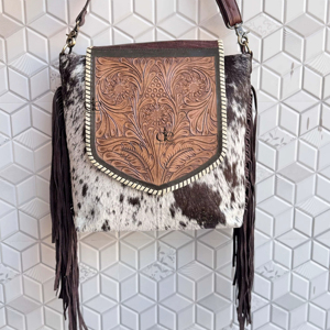 Bolso de mano tallado a mano Bolsos bohemios con flecos de cuero de vaca real Nuevo estilo Bolsos de Venta caliente para mujeres - Product Image 1