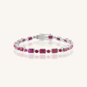 <b>Ruby</b> <b>Bracelet</b> in 92.5 Sterling Silver KLSB-20635 - Product Image 1