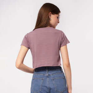 Camisetas Casuales Personalizadas para Mujer, 100% Algodón, Tacto Suave, Cuello Redondo, OEM, Marca Privada, MOQ Bajo, Múltiples Colores, Fábrica - Product Image 4