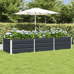 Jardinière en acier anthracite 94,49 x 31,50 x 17,72 po pour pots de fleurs et jardinières - Product Image 1