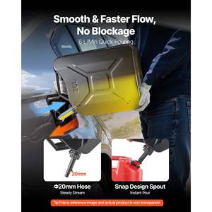 Réservoir de carburant en métal de 5,3 gallons, étanche, résistant à la corrosion, poignée confortable, débit maximal de 6 L/min, réservoir de gaz noir pour la plupart des véhicules - Product Image 4