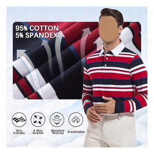 Polo de rugby vintage personnalisé haut de gamme pour homme, rayé, à manches longues, style polo de sport, vêtements de sport pour homme - Product Image 5