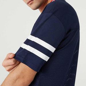 Jersey de Fútbol Americano de Alta Calidad, Color Azul Marino, Servicio OEM, Talla Grande, Manga Corta, Personalizable, Tela Suave, para Equipos - Product Image 6