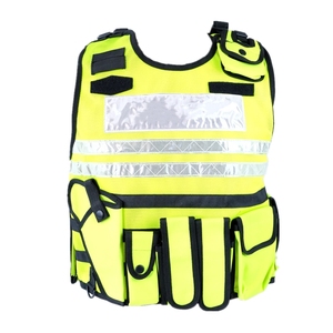 Gilet de sécurité haute visibilité réfléchissant respirant 100 % polyester pour agent de sécurité, uniforme de patrouille unisexe, détection des aiguilles, toutes saisons - Product Image 1