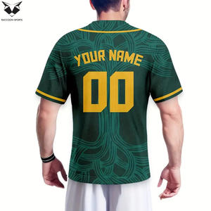 Camiseta de Béisbol de Tela Suave con Estampado Gráfico Verde Oscuro, Nueva Llegada, Personalizada, de Alta Calidad, Transpirable, 100% Poliéster, Impresión Digital - Product Image 2