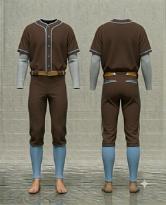 Men's <b>Baseball</b> Uniform Set Brown Jersey Pants With Belt Button Closure Breathable Sportswear Adult Regular Fit - Product Image 1