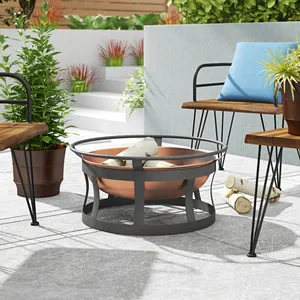 Decorative Handmade Metal Fire Pit With Contemporary Design For Backyard Heating And Resort LandscapingLarge Stainless Steel - Product Image 4