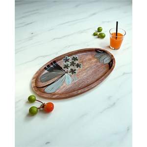 Plateau rectangulaire en bois émaillé, imprimé éléphant artisanal indien, pour la restauration et la décoration intérieure – Vente en gros - Product Image 6