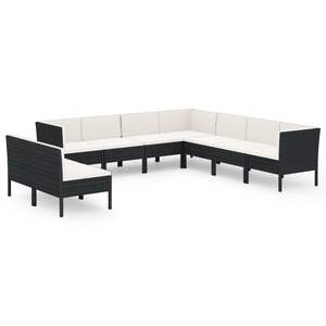 Conjunto Modular Grande de Muebles de Jardín de Ratán Sintético Negro - Product Image 2