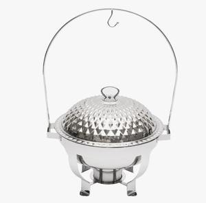 Recipiente redondo de acero inoxidable de 4.76 cuartos de galón para calentar comida tipo buffet con tapa al mejor precio - Product Image 6