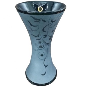 Top Quality One Piece Wash Basin with Pedestal Set Floor Mounted in Multiple Color Arabic Design Indian Ceramic Sanitary Wares