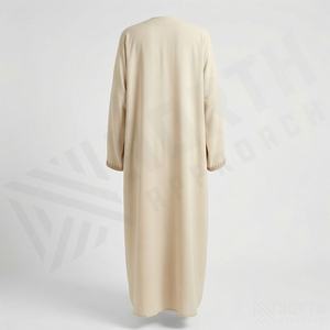 Nouvelle Abaya en Lin Personnalisée de Qualité Supérieure pour Femme, Modeste et Décontractée, Respirante, Écologique, avec Traîne Chapelle, pour l'Été et l'Hiver, Tenue Islamique - Product Image 2