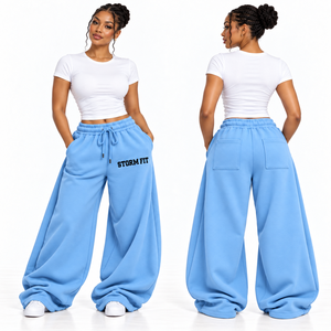 Pantalones Cargo de Mujer Color Caqui, Resistentes al Viento, Transpirables, de Pierna Ancha, Personalizados, con Forro Polar, Cintura Media, Cordón Elástico, Corte Regular, Pantalones Largos - Product Image 5